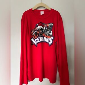 Knoxville Hockey Ice Bears Christmas Long Sleeve Sport Tee - Youth Size Medium M